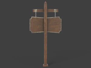 medieval signboard v2 3D Model