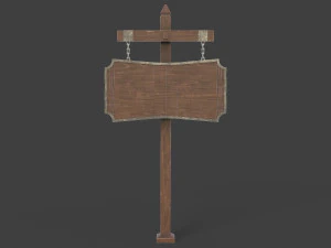 medieval signboard v2 3D Model