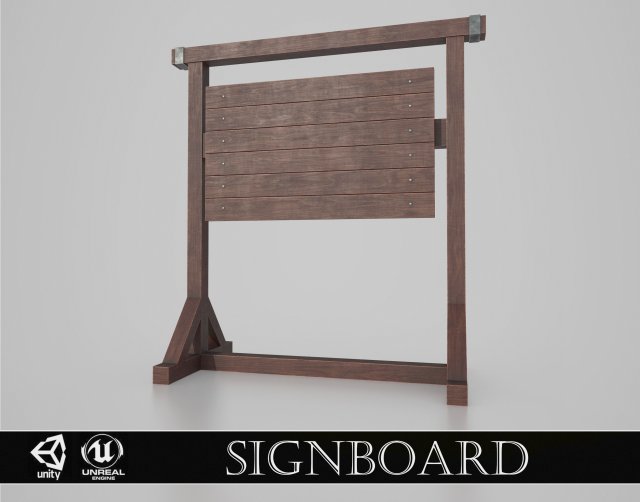 medieval signboard v3 3D Model .c4d .max .obj .3ds .fbx .stl .blend 