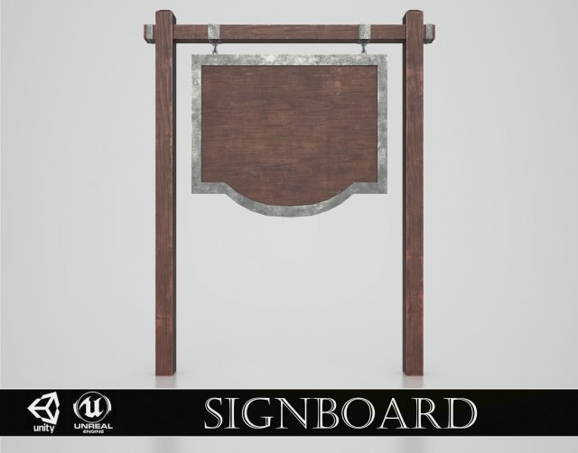 medieval signboard v4 Model 3D .c4d .max .obj .3ds .fbx .stl .blend 