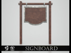 medieval signboard v4 3D Model