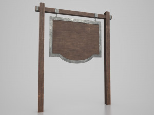 medieval signboard v4 Model 3D