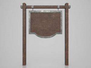 medieval signboard v4 Model 3D