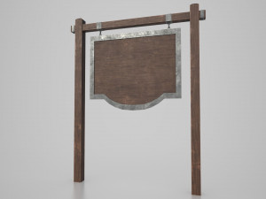 medieval signboard v4 Model 3D