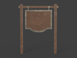 medieval signboard v4 Model 3D