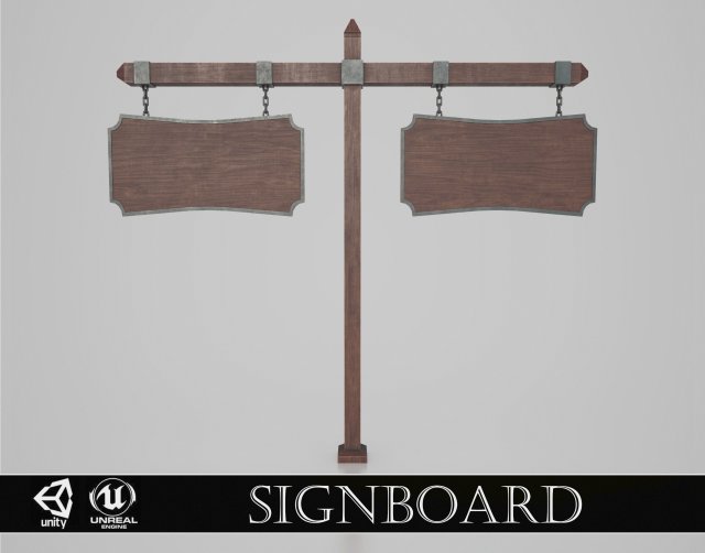 medieval signboard v5 3D Модель .c4d .max .obj .3ds .fbx .stl .blend 