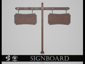medieval signboard v5 3D Model