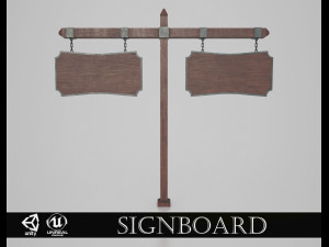 medieval signboard v5 3D Модель