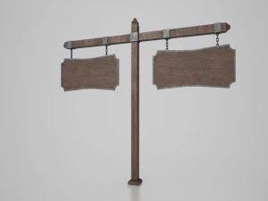 medieval signboard v5 3D Model