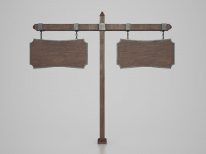 medieval signboard v5 3D Модель