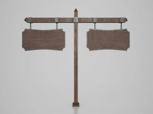 medieval signboard v5 3D Model