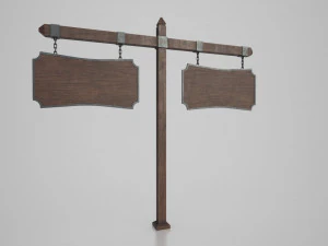 medieval signboard v5 3D Model
