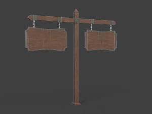 medieval signboard v5 3D Model