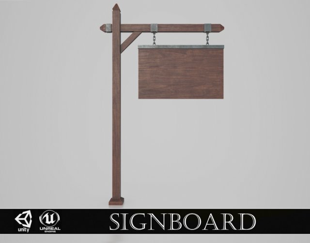 medieval signboard v6 3D Модель .c4d .max .obj .3ds .fbx .stl .blend 