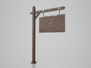 medieval signboard v6 3D Модель