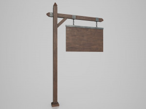 medieval signboard v6 3D Модель
