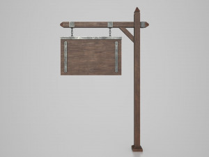 medieval signboard v6 3D Модель