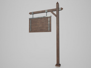 medieval signboard v6 3D Модель