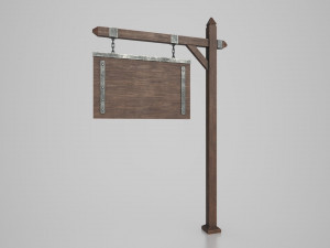 medieval signboard v6 3D Модель