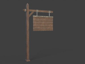 medieval signboard v6 3D Модель