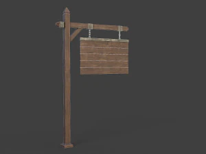 medieval signboard v6 3D Model