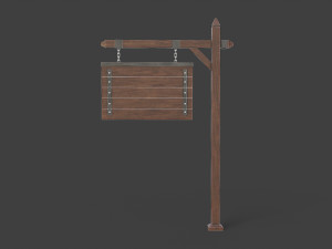 medieval signboard v6 3D Модель