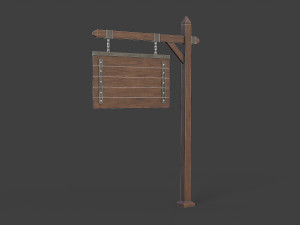 medieval signboard v6 3D Модель