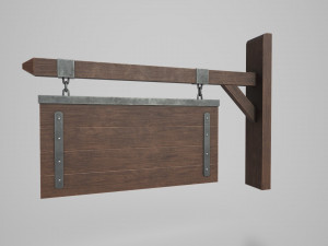 medieval signboard v7 3D Model