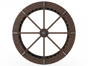 medieval water wheel Model 3D