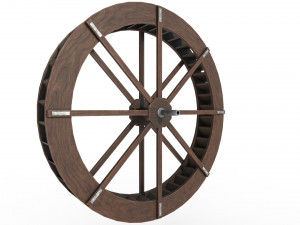 medieval water wheel Model 3D