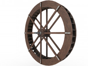 medieval water wheel Model 3D