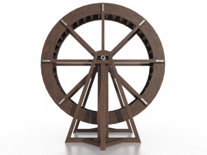 medieval water wheel Model 3D