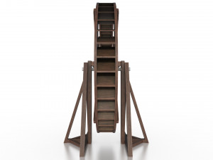 medieval water wheel Model 3D