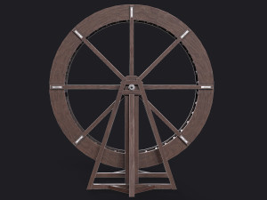 medieval water wheel Model 3D