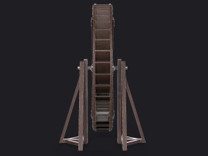 medieval water wheel Model 3D