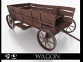 western - wooden wagon 3D Models