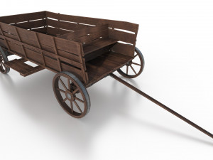 western - wooden wagon Modèle 3D