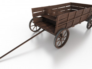 western - wooden wagon Modèle 3D