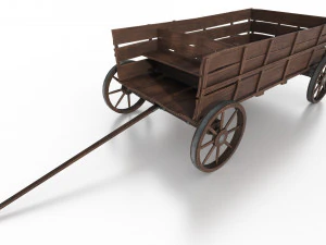western - wooden wagon 3D Model