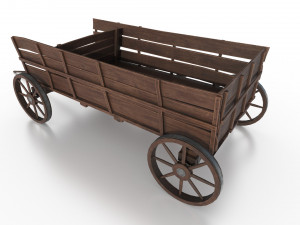 western - wooden wagon Modèle 3D