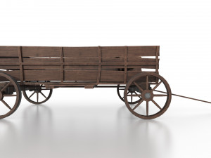 western - wooden wagon Modèle 3D