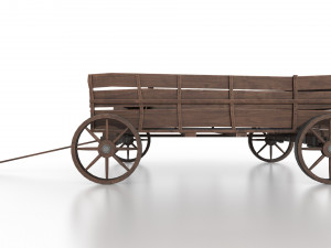 western - wooden wagon Modèle 3D