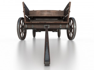 western - wooden wagon Modèle 3D