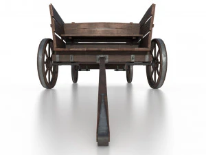 western - wooden wagon 3D Model