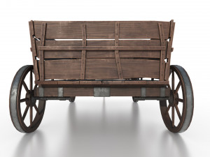 western - wooden wagon Modèle 3D