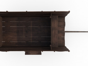 western - wooden wagon Modèle 3D