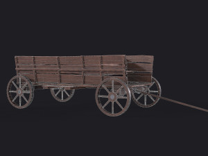 western - wooden wagon Modèle 3D