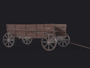 western - wooden wagon 3D Model