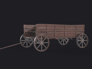 western - wooden wagon Modèle 3D
