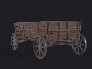 western - wooden wagon Modèle 3D